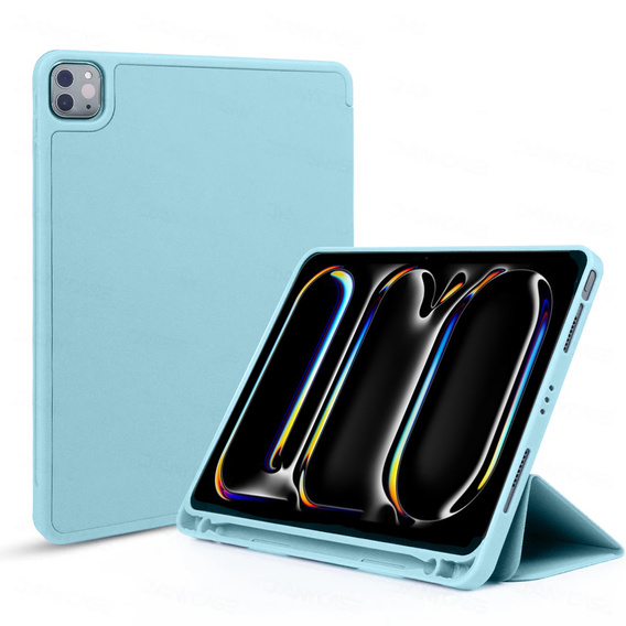 Puzdro pre iPad Pro 11 2024, Smartcase s priestorom pre stylus, modré
