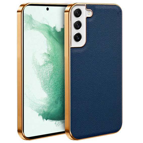 Obal na mobil pre Samsung Galaxy S22+ Plus, Cowhide Leather, modré