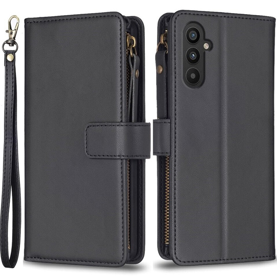 Klapkové puzdro pre Samsung Galaxy A25 5G, Wallet Zipper Pocket, čierne