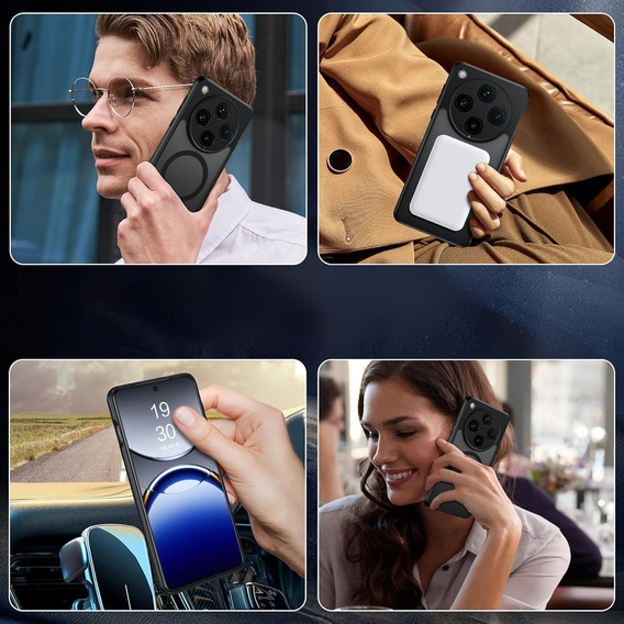 Puzdro pre Oppo Find X8 Pro, pre MagSafe, ERBORD Matt Case, čierny