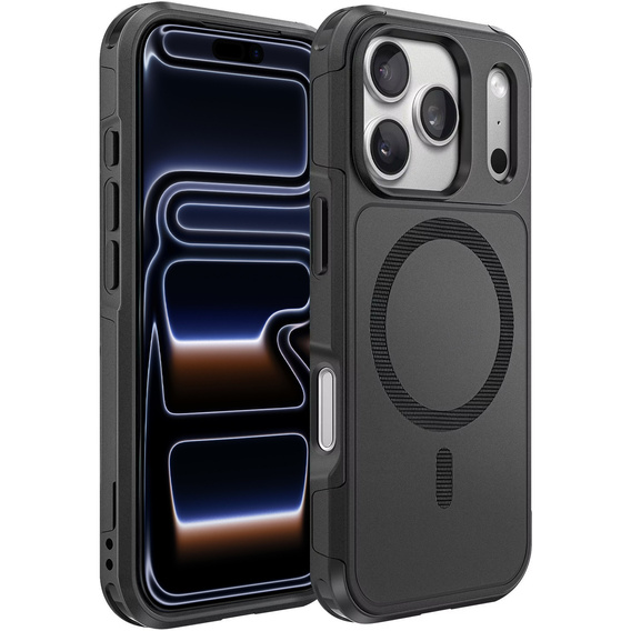 Puzdro MagForce pre iPhone 17 Pro, pre MagSafe, pancierované, čierne