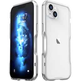 Puzdro LUPHIE pre iPhone 14 Plus, Armor Bumper, strieborné