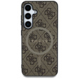 GUESS Obal na mobil pre Samsung Galaxy S25, 4G Ring Classic Logo, hnedé