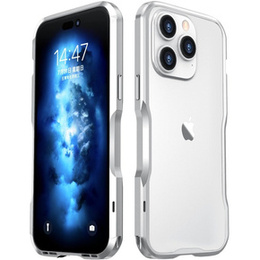 Puzdro LUPHIE pre iPhone 14 Pro, Armor Bumper, strieborné