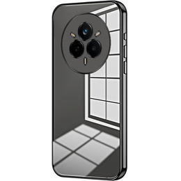 Puzdro pre Realme 14 Pro 5G, Electroplating Frame, transparentné / čierne