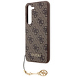 GUESS Obal na mobil pre Samsung Galaxy A55, 4G Charms Collection Hardcase, hnedé