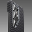 Puzdro BENKS Kevlar pre Samsung Galaxy S25 Ultra, pre MagSafe, Carbon Fiber, čierne