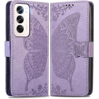 Klapkové puzdro pre Oppo Reno 12, Butterfly, fialové