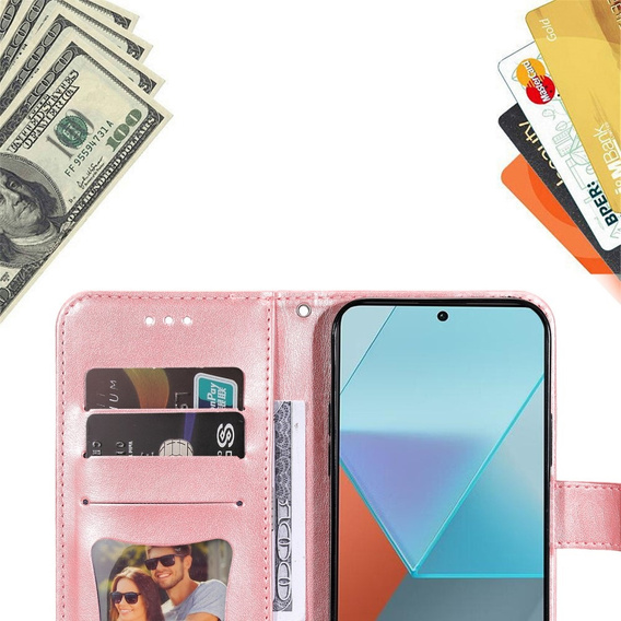 Klapkové puzdro pre Xiaomi Redmi Note 13 Pro 5G, Mandala, ružové rose gold