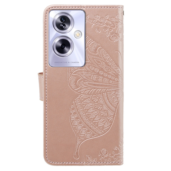 Klapkové puzdro pre Oppo A79 5G, Butterfly, ružové rose gold