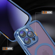 Puzdro pre iPhone 14 Pro, ERBORD Impact Guard, MagSafe, modré