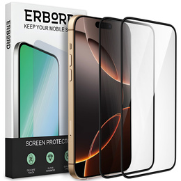 2x ERBORD Keramické hybridné sklo pre iPhone 17 Pro/17/16 Pro