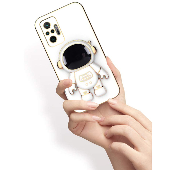 Obal na mobil pre Xiaomi Redmi Note 10 Pro, Astronaut, biele