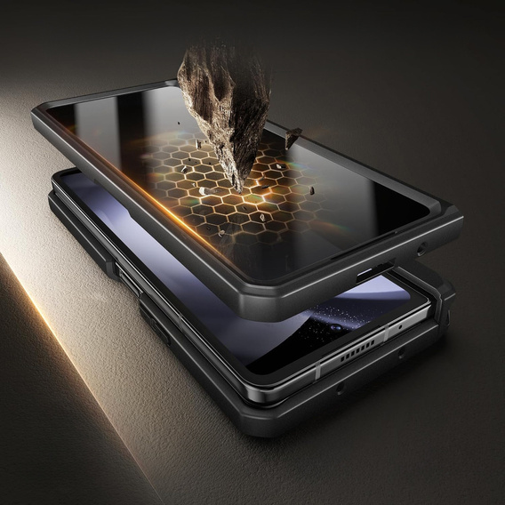 Puzdro pre Samsung Galaxy S24 Ultra, séria Tongate MECH so stojanom, čierne