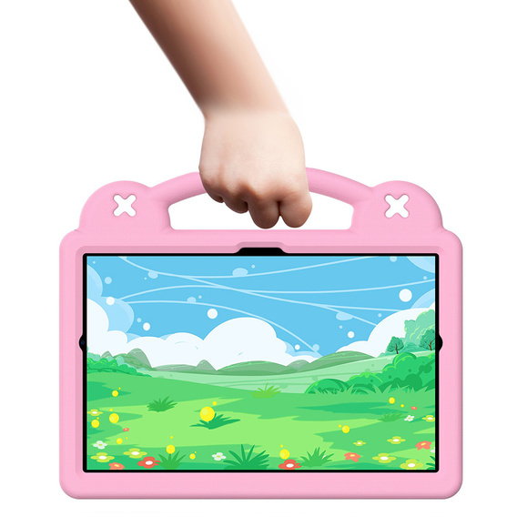Detské puzdro pre Samsung Tab A8 10.5 X200 / X205, Cute Patterns, so stojanom, ružové