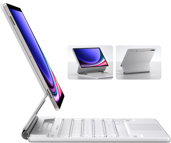 Puzdro s klávesnicou pre Samsung Galaxy Tab S7+ / S7 FE / S9+ / S8+ / S9 FE+ / S10+, Dexnor Magnetic Keyboard Touchpad, biele