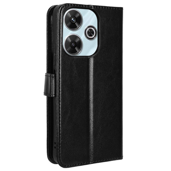 Klapkové puzdro pre Xiaomi Redmi 13, Crazy Horse Wallet, čierne