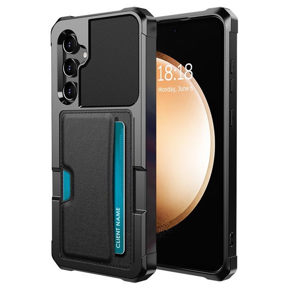 Puzdro pre Samsung Galaxy A55 5G, Card Holder Kickstand, čierne