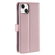 Klapkové puzdro pre iPhone 14, Wallet Zipper Pocket, ružové