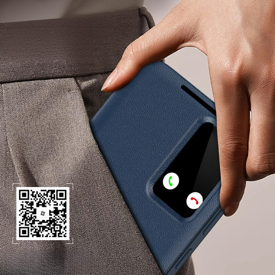 Flipové puzdro pre Samsung Galaxy S25 Edge, Smart View Wallet, modré