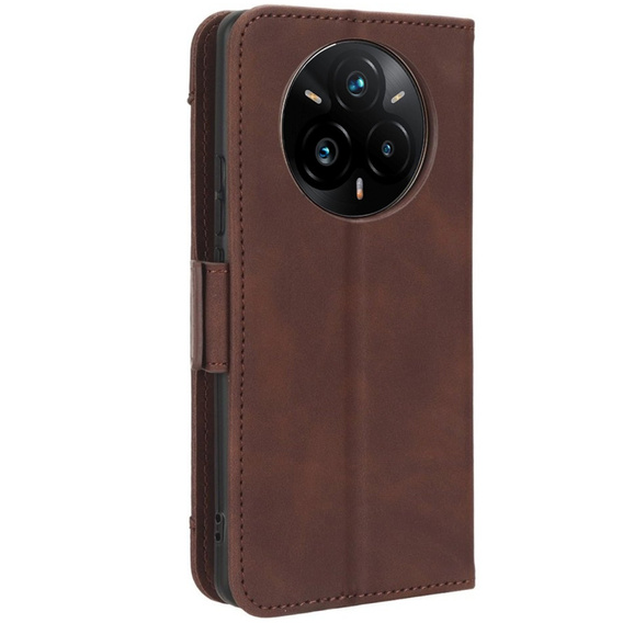 Klapkové puzdro pre Realme 14 Pro+ 5G, Card Slot, hnedé