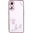 Puzdro pre Oppo Reno8 T 4G, Glitter Flower, ružové rose gold