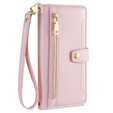 Klapkové puzdro pre Oppo Reno 11F 5G, Wallet Zipper Pocket, ružové