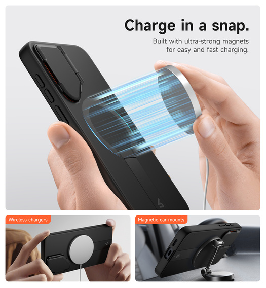 Puzdro Suritch Shockproof s podstavcom a MagSafe pre Samsung Galaxy S25 FE