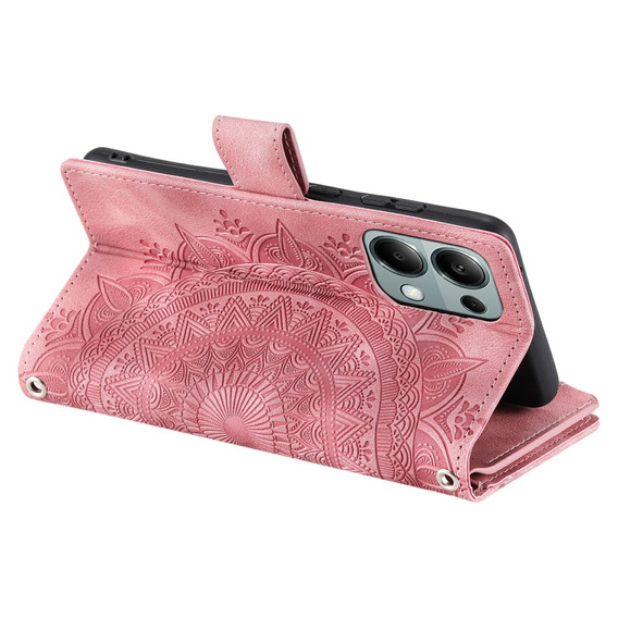 Klapkové puzdro pre Xiaomi Redmi Note 13 Pro 4G / Xiaomi Redmi Note 14S / Xiaomi Poco M6 Pro 4G, Mandala, ružové rose gold