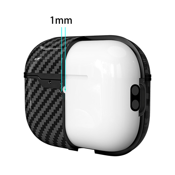 Puzdro TPU s textúrou z uhlíkových vlákien pre AirPods Pro 3