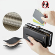 Puzdro CASEME pre Samsung Galaxy Z Fold6 5G, RFID Leather Wallet, s popruhom cez rameno, čierne