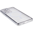 Magnetické puzdro Dual Glass MagSafe pre Samsung Galaxy S21 Ultra, strieborné
