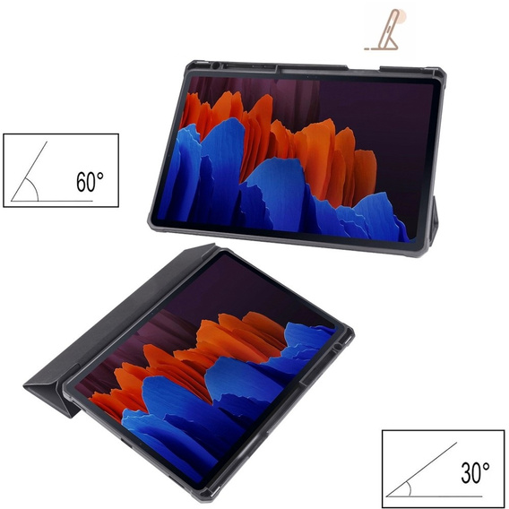 Puzdro pre Samsung Galaxy Tab S7 Plus / Tab S7 FE, Smartcase Hybrid, so slotom na stylus, čierne