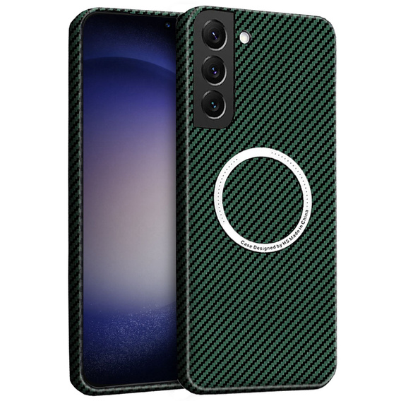 Obal na mobil pre Samsung Galaxy S23 Plus, Magsafe Slim Carbon, zelený