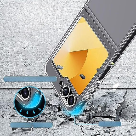 Obal na mobil pre Samsung Galaxy Z Flip7 FE / Z Flip6, Fusion Hybrid, priehľadné