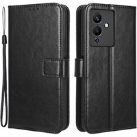 Klapkové puzdro pre Infinix Note 12 5G, Crazy Horse Wallet, čierne