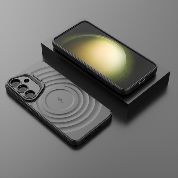 Puzdro pre Samsung Galaxy S25+ Plus, Ripple Kickstand, pre MagSafe, čierne