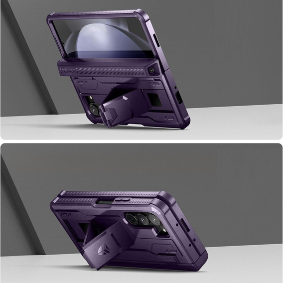 Obrnené puzdro pre Samsung Galaxy Z Fold 5 5G, Dexnor Full Body S-Pen Slot, fialové