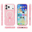 Puzdro pre iPhone 17 Pro Max, pre MagSafe, trblietavé - priesvitné ružové