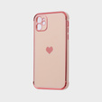 Obal na mobil pre Apple iPhone 11, Electro heart, ružové rose gold