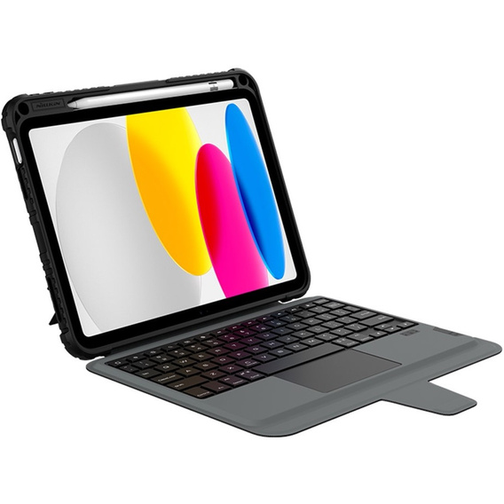 Puzdro + klávesnica iPad 10.9 2022, NILLKIN Bumper Pen Slot, čierne