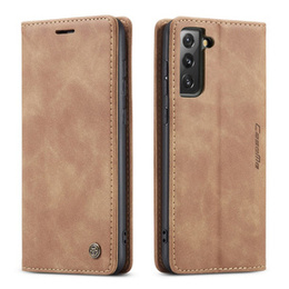 CASEME puzdro pre Samsung Galaxy S21 FE, Leather Wallet Case, hnedé