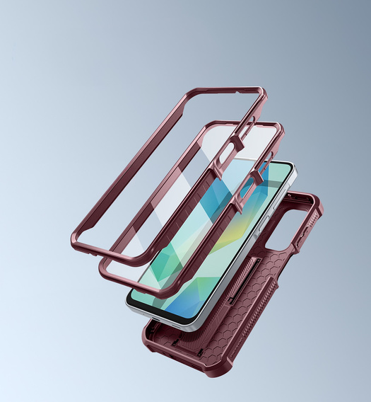 Obrnené puzdro pre Samsung Galaxy A16, Dexnor Full Body (Two Frames), červené