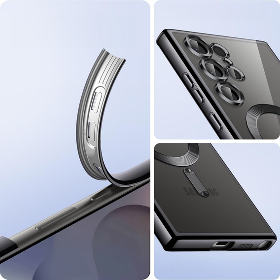Puzdro pre Samsung Galaxy S25 Ultra, Electro MagSafe, čierne + sklo na displej