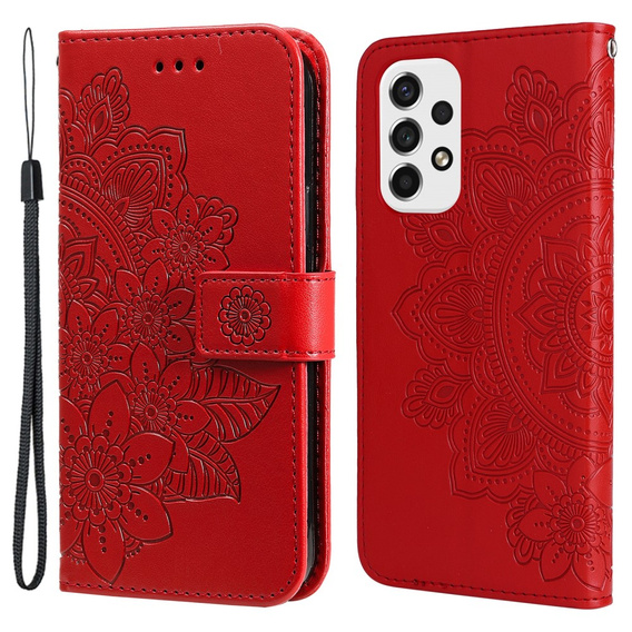 Klapkové puzdro pre Samsung Galaxy A53 5G, Mandala Flower, červené