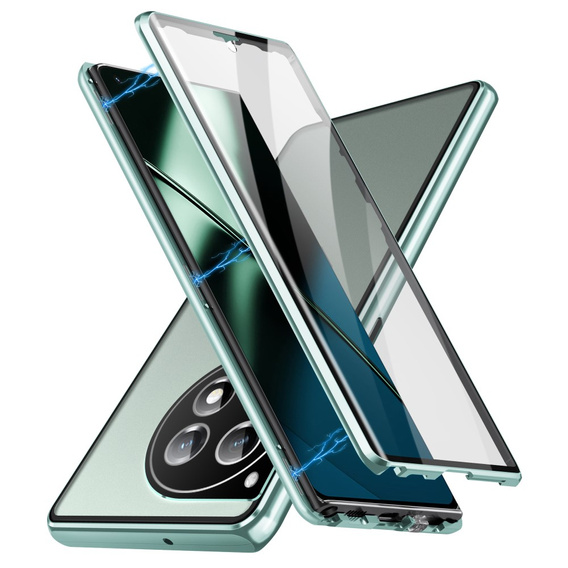 Puzdro pre OnePlus 12 5G, Magnetic Dual Glass, zelený