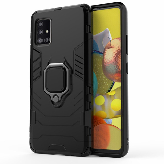 Obal na mobil pre Samsung Galaxy A51 5G, Kickstand Ring, čierne