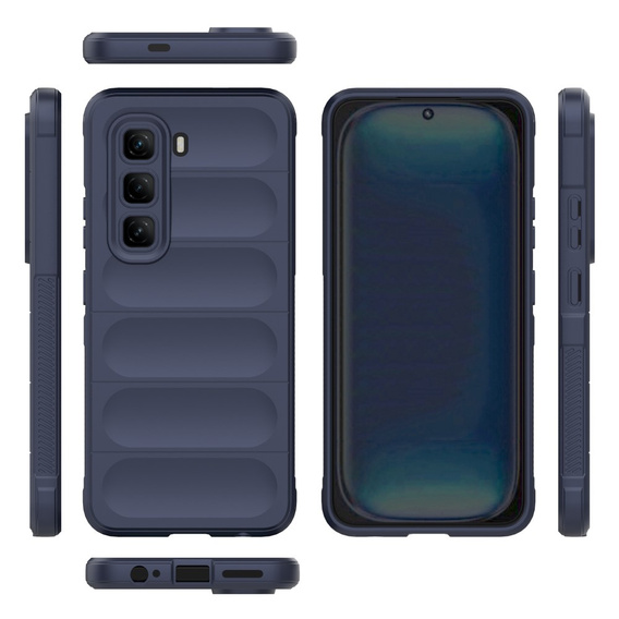 Obal na mobil pre Infinix Hot 50 Pro 4G, Gaming Shockproof, tmavomodré