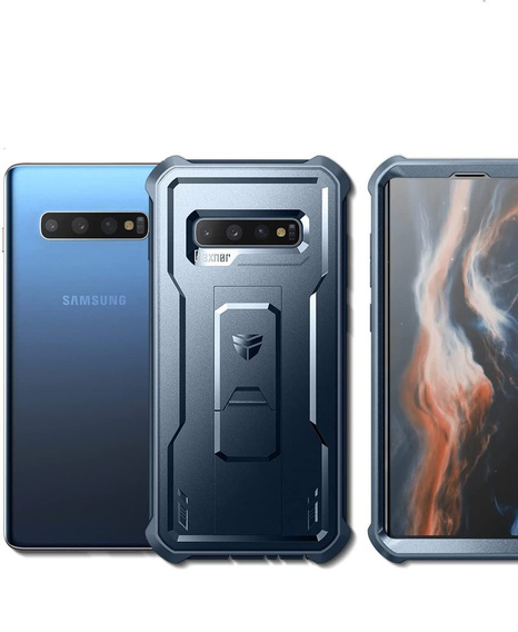 Obrnené puzdro pre Samsung Galaxy S10 Plus, Dexnor Full Body, modré