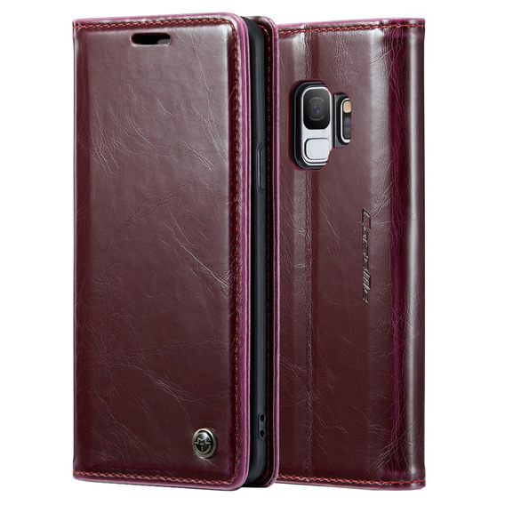 CASEME flipové puzdro pre Samsung Galaxy S9, Waxy Textured, červené